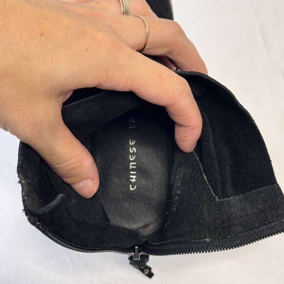 Chinese Laundry Black Suede Back Zip Ankle Boots Women’s Size 8.5 - Picture 8 of 9